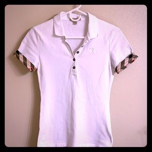Burberry white polo
